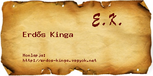 Erdős Kinga névjegykártya